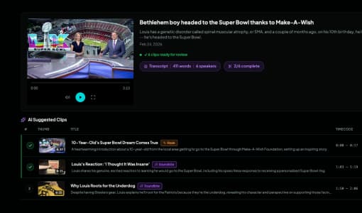Clip Factory interface